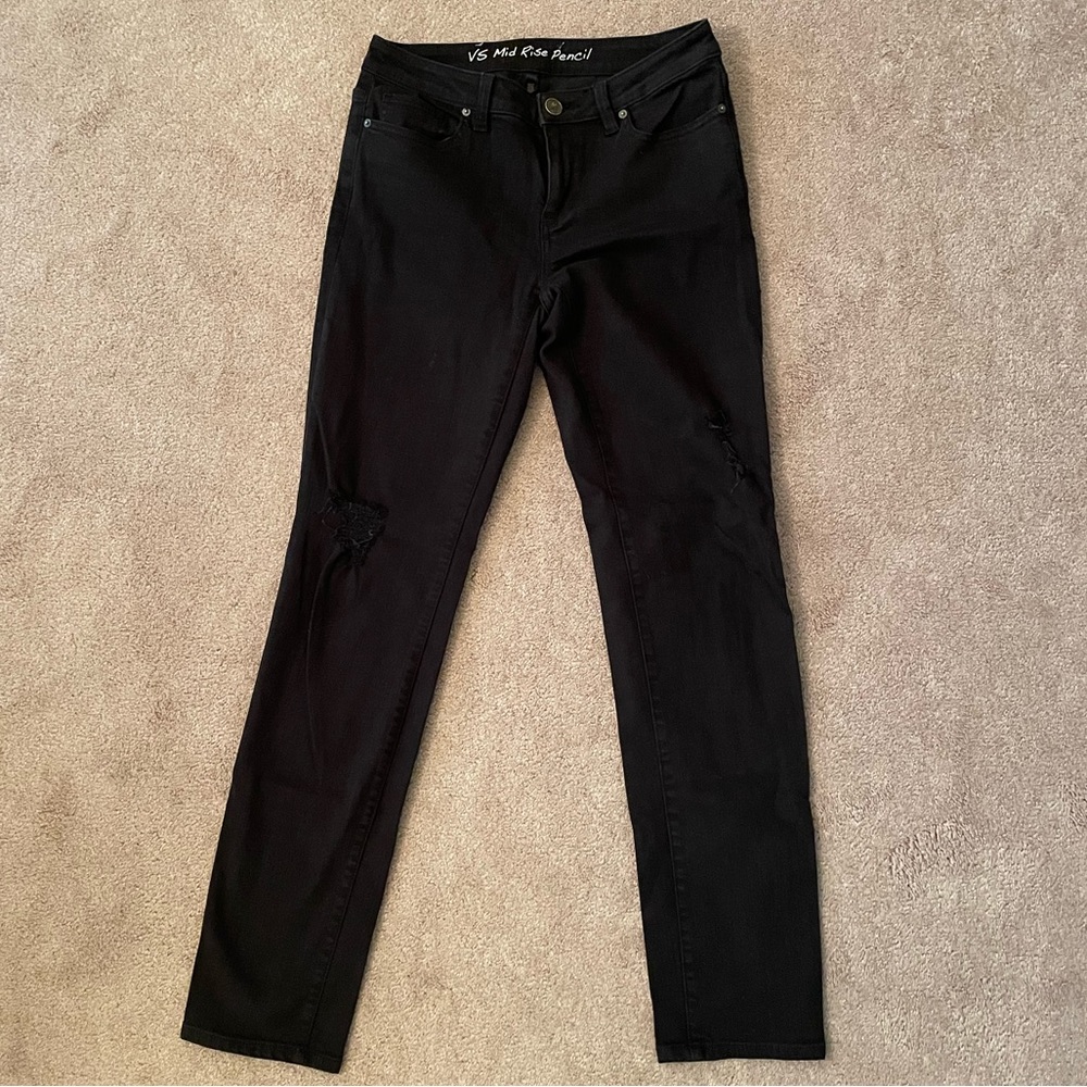 VS Mid Rise Pencil Black Jeans Size 4 LIKE NEW
